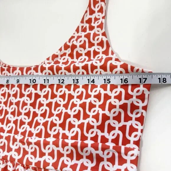 Jude Connally Mary Pat Dress M Small Orange Pink White Pockets Sleeveless - Picture 7 of 8